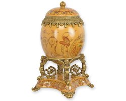 Doos - Porseleinen eivormige kist - Bronzen bevestiging, klassiek - 28,3 cm hoog