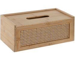 Doos voor doekjes Home ESPRIT Bamboe Rotan 25 x 13 x 10 cm