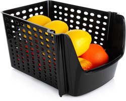 Doos voor Groenten en Fruit Zwart 29x21x16 cm - Aardappelbak - Aardappelpot - Bewaardoos - Container - Koelkast Organizer - Opbergbox - Fruitkist