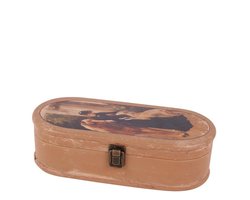 Doosje ovaal - Decoratie - Opbergkistje - Dame met paard -  25x12 cm
