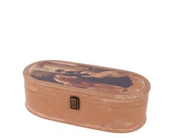 Doosje ovaal - Decoratie - Opbergkistje - Dame met paard - 35x15 cm