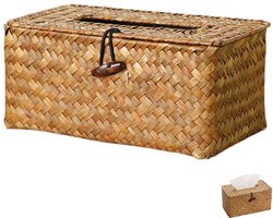 Doosje tissues - Doosje gezichtstissues - Servettendoos - Woondecoratie - Geschikt voor woonkamer, slaapkamer, keuken en auto - Lichtbruin - 21*12*9 cm