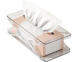 Doosje voor Papieren Zakdoekjes | Veer Automatisch Optillende Papier Opbergcontainer - Doorzichtige Decoratieve Afdekking voor Papieren Zakdoekjes,Voor Salontafel Toiletkast Huis Woonkamer Dressoir Ee