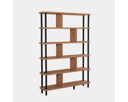 Dora Boekenplank | 100% Gemelamineerd | Haagbeuken Poten | 120x168 | Zwart Atlantisch Pijnboomhout