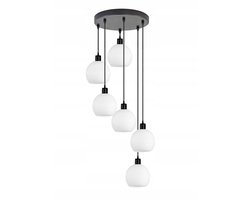 DORA Hanglamp Zwart Metaal E27 6x60W - Stijlvol Woonkamer Licht