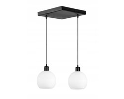 DORA Hanglamp Zwart Vierkant 2x E27 - Stijlvolle Verlichting