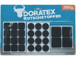 Doratex Meubel/vloerbeschermers - 28-delig - zwart - zelfklevend - antislip