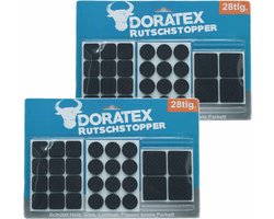 Doratex Meubel/vloerbeschermers - 56-delig - zwart - zelfklevend - antislip