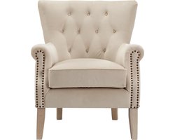 Dorel-Gestoffeerde loungestoel in stof beige