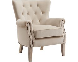 Dorel|Gestoffeerde loungestoel in stof beige