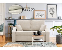 DORMA slaapbank 2-zits bank met slaapfunctie- opbergbank, rugkussens, slaapbank, 148 x 86 x 80cm ---poso100---