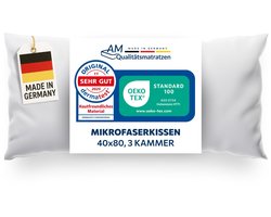 DormiGood Premium microvezel kussen 40x80 - Made in Germany - Anti-allergeen kussen met hoogwaardige Sensofill-vulling - OEKO TEX-gecertificeerd Pillow met kussensloop van 100% katoen