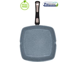 Dorsch-GreenCook grillpan 28x28 cm-nano keramische antiaanbaklaag-pfas-vrij-glazen deksel-afneembare greep