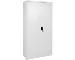 Dossierkast MCW-H17, stalen kast Kantoorkast Kast, 2 deuren afsluitbaar metaal ~ 185x90x40cm grijs