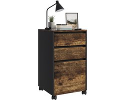 Dossierkast - Verrijdbare Ladekast – 3 Lades – Industriële Kantoorkast op Wieltjes – Bureau- en Archiefkast – 70 x 40 x 40 cm