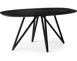 Dotan eettafel ovaal 160x90 cm - zwart