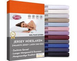 Double Jersey Hoeslaken - Hoeslaken  120x200+30 cm - 100% Katoen  Oranje