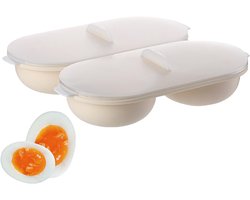 Double Mug Egg Cooker - Microwave Egg Cooker - Non-stick High Capacity - Poached Meat Omelette Quick Breakfast Kitchen Tools (Style 2)