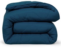 DoubleDry 2 in 1 Dekbed 140x200 - Eenpersoons wasbaar dekbed zonder overtrek - blauw