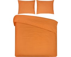 DoubleDry Dekbedovertrek 100% Natuurlijk Katoen - Lits Jumeaux 240x200/220 cm + 2 Kussenslopen - Ademend & Zacht - Honey