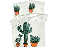 DoubleDry Dekbedovertrek My Design 100% katoen - Eenpersoons 140x200 cm + 1 Kussensloop - cactus