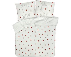 DoubleDry Dekbedovertrek My Design 100% Katoen - Tweepersoons 200x200 cm + 2 Kussenslopen - make a wish