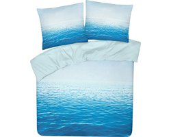 DoubleDry Dekbedovertrek My Design 100% Katoen - Tweepersoons 200x200 cm + 2 Kussenslopen - zee