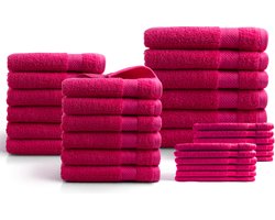 DoubleDry Handdoeken 30-delig set - Hotel kwaliteit 500 g/m2 - Roze