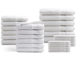 DoubleDry Handdoeken 30-delig set - Hotel kwaliteit 500 g/m2 - Wit