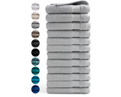 DoubleDry Handdoeken 50 x 100 - set van 12 - Hotel kwaliteit 500 g/m2 - 12x Lichtgrijs