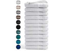 DoubleDry Handdoeken 50 x 100 - set van 12 - Hotel kwaliteit 500 g/m2 - 12x Wit
