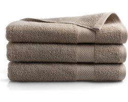 DoubleDry Hotel Badhanddoeken 70 x 140 cm – Set van 3 – 100% Katoen 500 g/m2 – Zacht & Absorberend - Beige Taupe