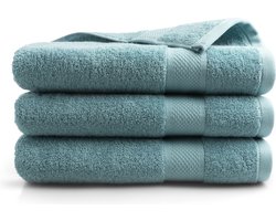 DoubleDry Hotel Badhanddoeken 70 x 140 cm – Set van 3 – 100% Katoen 500 g/m2 – Zacht & Absorberend - Denimblauw