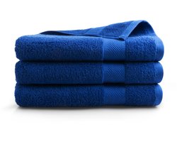 DoubleDry Hotel Badhanddoeken 70 x 140 cm – Set van 3 – 100% Katoen 500 g/m2 – Zacht & Absorberend - Klassiek Blauw