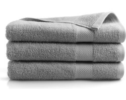 DoubleDry Hotel Badhanddoeken 70 x 140 cm – Set van 3 – 100% Katoen 500 g/m2 – Zacht & Absorberend - Lichtgrijs