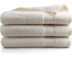 DoubleDry Hotel Badhanddoeken 70 x 140 cm – Set van 3 – 100% Katoen 500 g/m2 – Zacht & Absorberend - Nature Crème