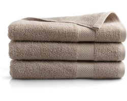 DoubleDry Hotel Badhanddoeken 70 x 140 cm – Set van 3 – 100% Katoen 500 g/m2 – Zacht & Absorberend - Taupe