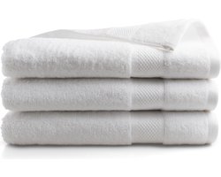 DoubleDry Hotel Badhanddoeken 70 x 140 cm – Set van 3 – 100% Katoen 500 g/m2 – Zacht & Absorberend - Wit