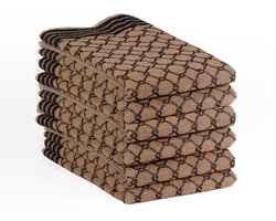 DoubleDry Luxe Keukenhanddoeken Set - 6 Stuks - 50x50 cm - 100% Katoen - Hoge Absorptie & Duurzaam - Deluxe, Beige