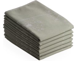 DoubleDry Luxe Theedoeken Set - 6 Stuks - 50x70 cm - 100% Katoen - Hoge Absorptie & Duurzaam - Dandelion, Groen