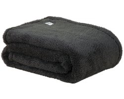 DoubleDry Teddy Fleece Deken - Ultrazacht - 130x170 cm - Antraciet
