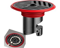 Douche Afvoer - Vloerzeef - Verstopping Voorkomen - Geurblokkerend Gaas - 6.8 cm - Rood