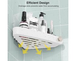 Douche Caddy, Badkamer Hoekplank, Doucheplank Voor Badkamer Opslag, Douche-Organizer Met Zelfklevende Sticker Voor Badkamer En Keuken (Wit)