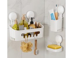 Douche Caddy met Zuignappen - Boorvrije Organizer voor Badkamer, Keuken en Slaapkamer