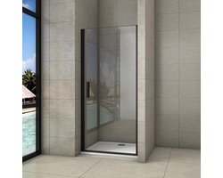 Douche Draaideur, 8mm NANO Coating Helder Veiligheidsglas, Zwart, 100X200cm