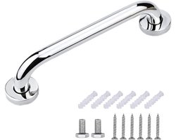 Douche Handgreep - Roestvrij Staal - Badkamer Zware Veiligheid Handgrepen - voor Ouderen Gehandicapte Kinderen - Non-Slip Grab Bar - Keuken - Trap - Handgreep Keukenkastjes - Veiligheidsgreep - Inclusief Schroeven - Zilver - 30CM