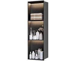 Douche Niche - Inbouw Opbergruimte - Badkamer Organiseren - Geen Tegelwerk Nodig - 90x28cm - Zwart