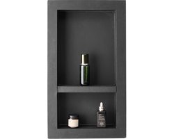 Douche Nis, 10.16x40.64x71.12 Cm, Muur Nis met Verstelbare Plank, Opslag voor Zeep En Shampoo, Waterdicht Ontwerp, Zwart voor Badkamer Douche