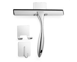 Douche ramenwisser Badkamer - incl. zelfklevende haak - Vloertrekker - Makkelijk opbergen - Geen strepen - Zilver - Luft - Trekker - Douchewisser