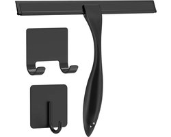 Douche ramenwisser Badkamer - incl. zelfklevende haak - Vloertrekker - Makkelijk opbergen - Geen strepen - Zwart - Luft - Trekker - Douchewisser